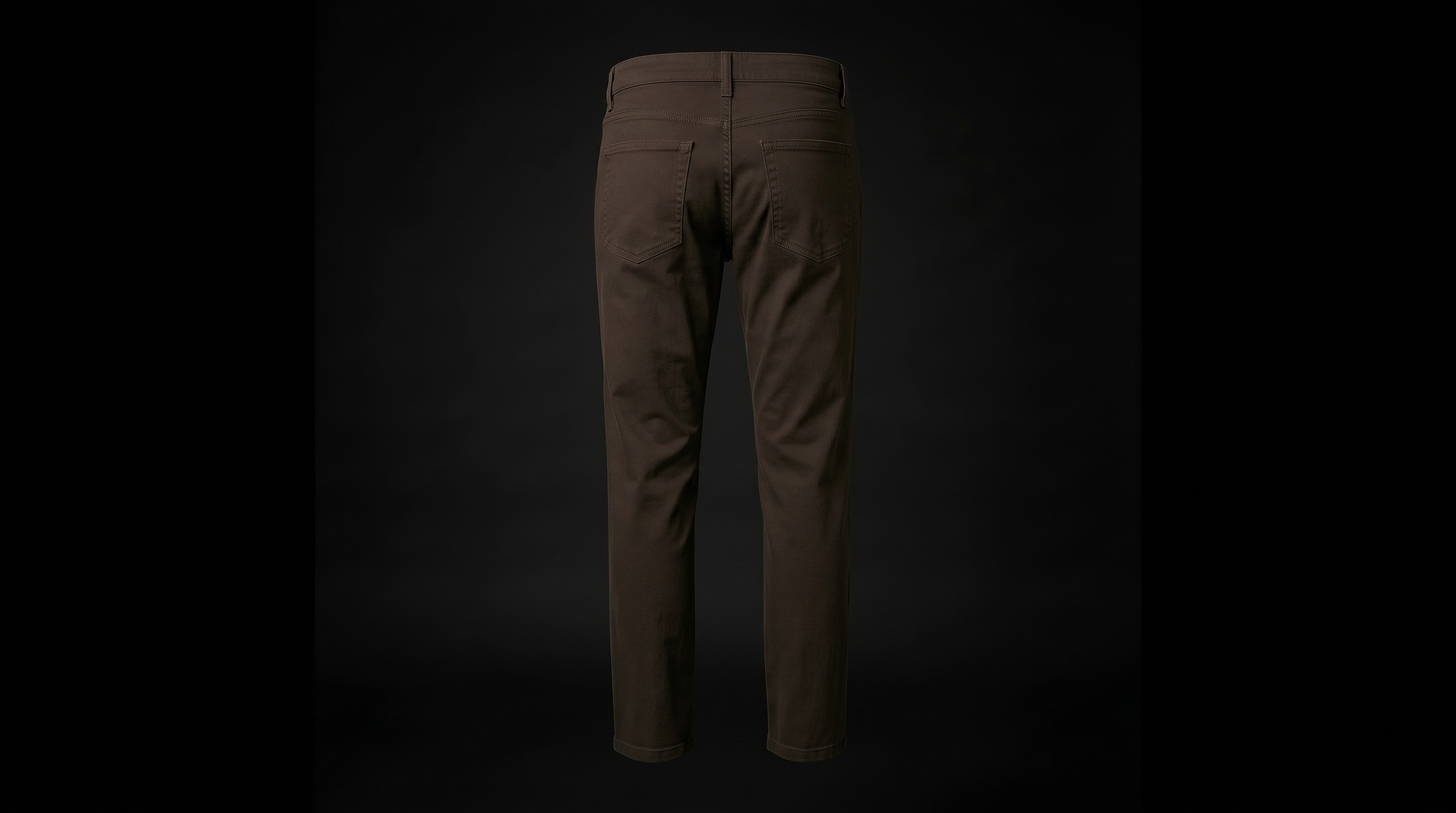 Back view of the same chino; patch back pockets and yoke